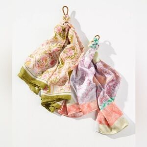 NWT Anthropologie Spring Patterned Hair Scarf Multicolor Floral Set of 2